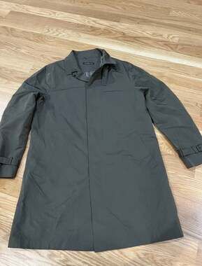 John Varvatos U.S.A. Men's Olive Green Technical Raincoat Trench